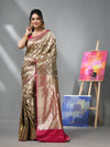 Brown Silk Banarasi Saree With Zari Woven Designs-MA52BSL441050053