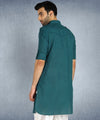 Hangup Men Standard Solid Men's Indian Wear-ST09916_Grn_PathaniKurta