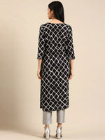 Women's Black Tie Dye Straight Kurta-AT-A396-K-Black