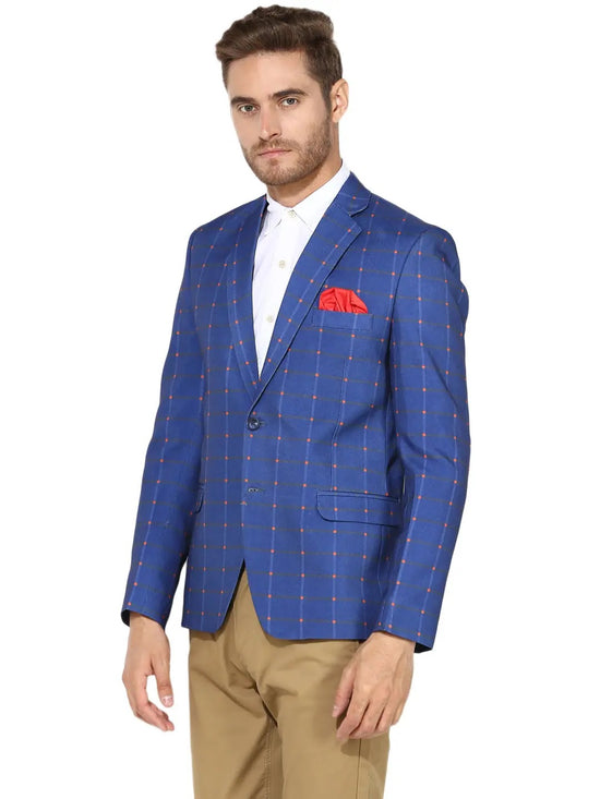 Hangup Men Standard Checkered Men Formalwear-D5CheckBlazer