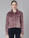 Women Mauve Solid Tailored Jacket-LT-2111-Mauve