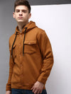 Men Brown Solid Sweatshirt-EX-2642-Brown