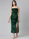 Women Green Solid Gown Dress-HQ-106-Green