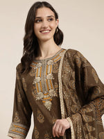 Women Bronze Printed Kurta Set-GW-3773-Bronze