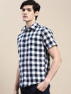 Men White Checked Casual Shirt-WILLACHECKS-100-White