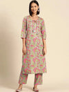 Kurta Pyajama with gota work in Grey Print