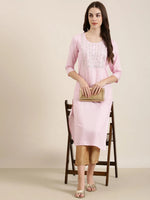 Women Pink Solid Straight Kurta-NJ-3740222-Pink