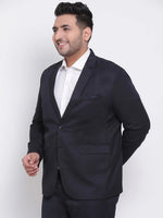 Hangup Men Standard Solid Men Formalwear-2ButtonNavy_Blazer