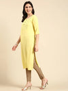 Women's Yellow Embellished Straight Kurta-NJ-3468222-Yellow