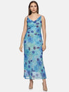 Floral Blue Cowl Neck Slip Dress-17365