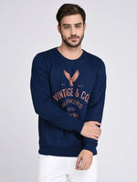 Rigo Blue Fleece Printed Sweatshirt-Full