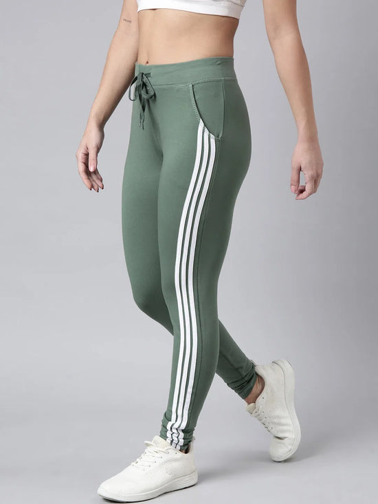 Women Solid Slim Fit Green Track Pant-AF-1612-Green