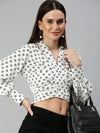 Women's White Printed Tops-AE-10309-Whiteblack