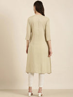 Women Beige Floral A-Line Kurta-NJ-3502410-Beige