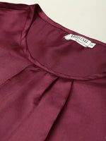 balloon sleeve top in Maroon