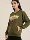 Dillinger Olive Typographic Oversized Sweatshirt