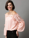 Women's Pink Solid Top-SP-820-Peach