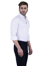 Hangup Men Standard Solid Shirts-SolidC2White