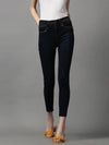 Women's Navy Blue Solid Skinny Fit Denim Jeans-GZ-5169-1-Navyblue