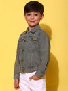 Tales & Stories Boy Khakhi Cotton Full Sleeves Washed Jacket