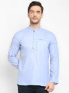 Hangup Men Standard Solid Men's Indian Wear-Blue_Magic_Bon_ShortKurta