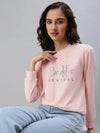 Women's Pink Solid SweatShirt-AN-12-Pink