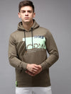 Men Green Printed Sweatshirt-SCAW-31-Olive