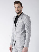 Hangup Men Standard Solid Men Formalwear-GreyBlazer