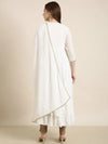 Women Anarkali Off White Embellished Kurta Comes with Dupatta and Potli Bag-GW-4030-Offwhite