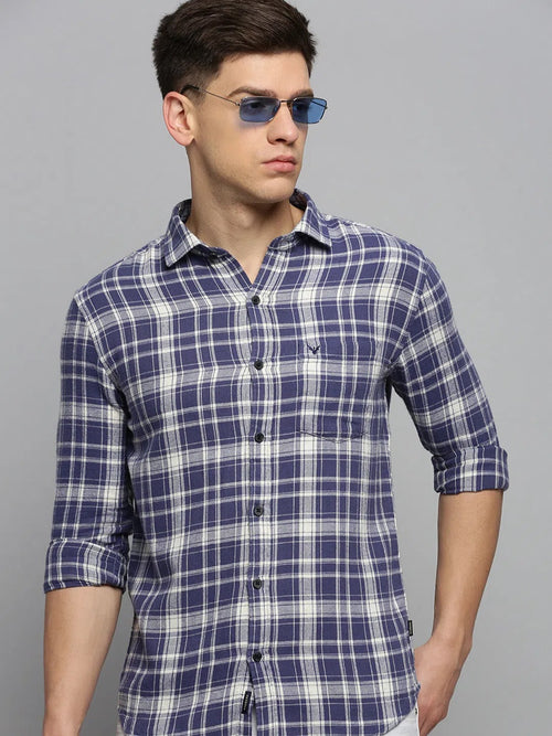 Men Blue Checked Casual Shirt-DALTONCHECKS-4081-Blue