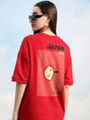 Dillinger Red Graphic Oversized Drop shoulder T-shirt