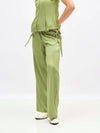 Women Olive Twill Waist Drawstring Cargo Pants