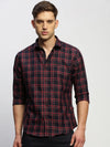 Men Navy Checked Shirt-BRICHCHECKS-5620-Navyblue