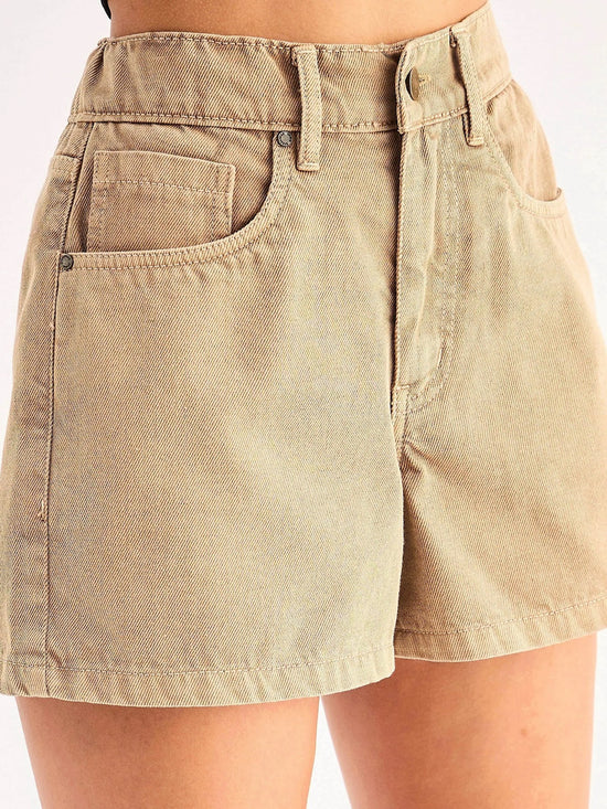 Women Beige Denim Shorts