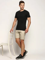 Men Beige Printed Shorts-ORBIT-12-Beige