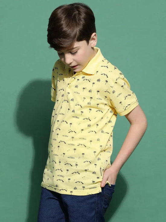 Lil Tomatoes Boys Cotton Polo T-shirt-GBT-S24-1403_LEMON_30