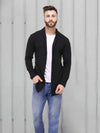 Rigo Black Open Long Cardigan Full Sleeve Shrug For Men