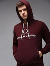 Men Red Printed Sweatshirt-OTSS-25-Burgundy