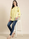 Women Yellow Floral Straight Kurti-NJ-3642299-Yellow