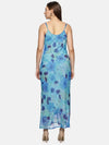 Floral Blue Cowl Neck Slip Dress-17365