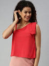 Women's Embellished Red Top-AE-10192-Redgold