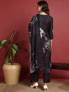 Ahika Polyester Floral Black Indian Ethnic-PKSKD2417_XS