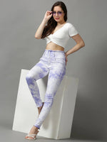 Women's Blue Solid Skinny Fit Denim Jeans-GZ-5138-Blue