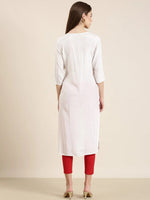 Women White Solid Straight Kurta-NJ-3522422-White