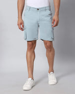 Solid Stretchable Shorts with 6 pockets-Blue-HCS6014-30