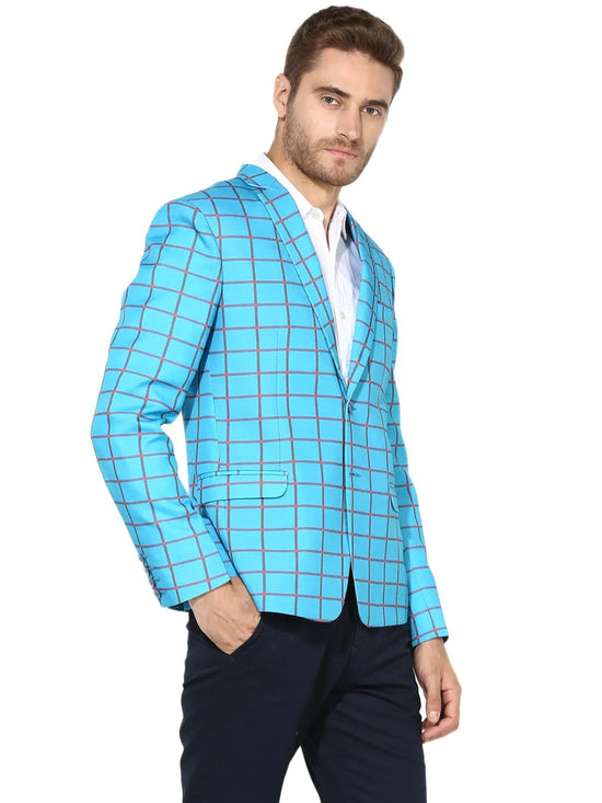 Hangup Men Standard Checkered Men Formalwear-D12CheckBlazer