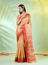 Beige Tussar Silk Saree With Woven Texture Motifs-MA66TUS431820068