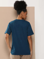 Difference of Opinion Blue Graphic Oversized T-Shirt-DOWMN315PED-XS