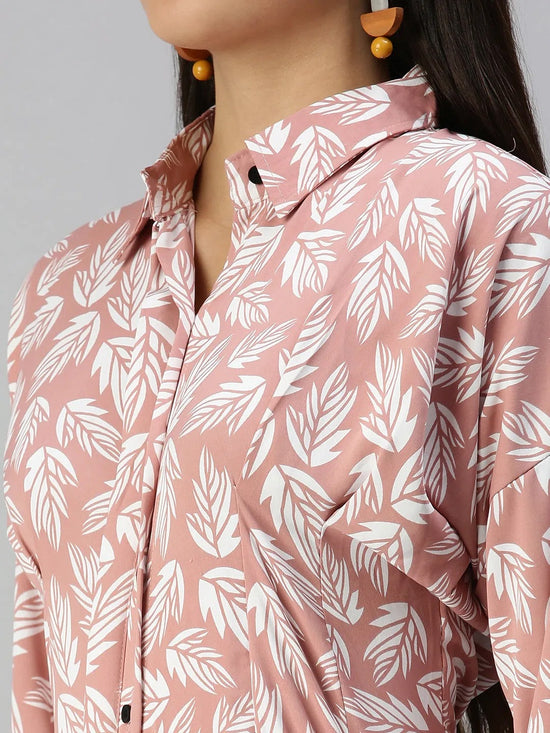 Women's Mauve Printed Shirt-AE-10199-Mauve