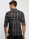 Men Grey Checked Shirt-CLEON-1797-Grey